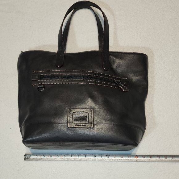 Coach Black Leather Laptop Tote - Picture 7 of 15